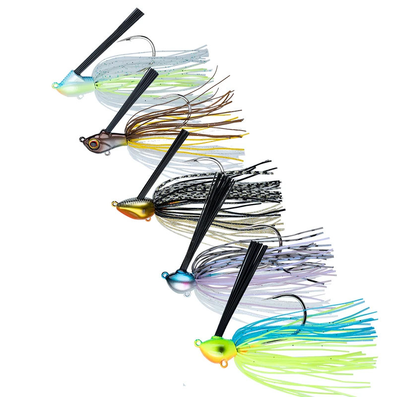 Plantilla de pesca de fútbol para francotirador, faldas de goma coloridas de 1/4 Oz, 1/2Oz, zumbido, cebos de natación, Weedguard, plantilla de pesca con volteo - imagen 5