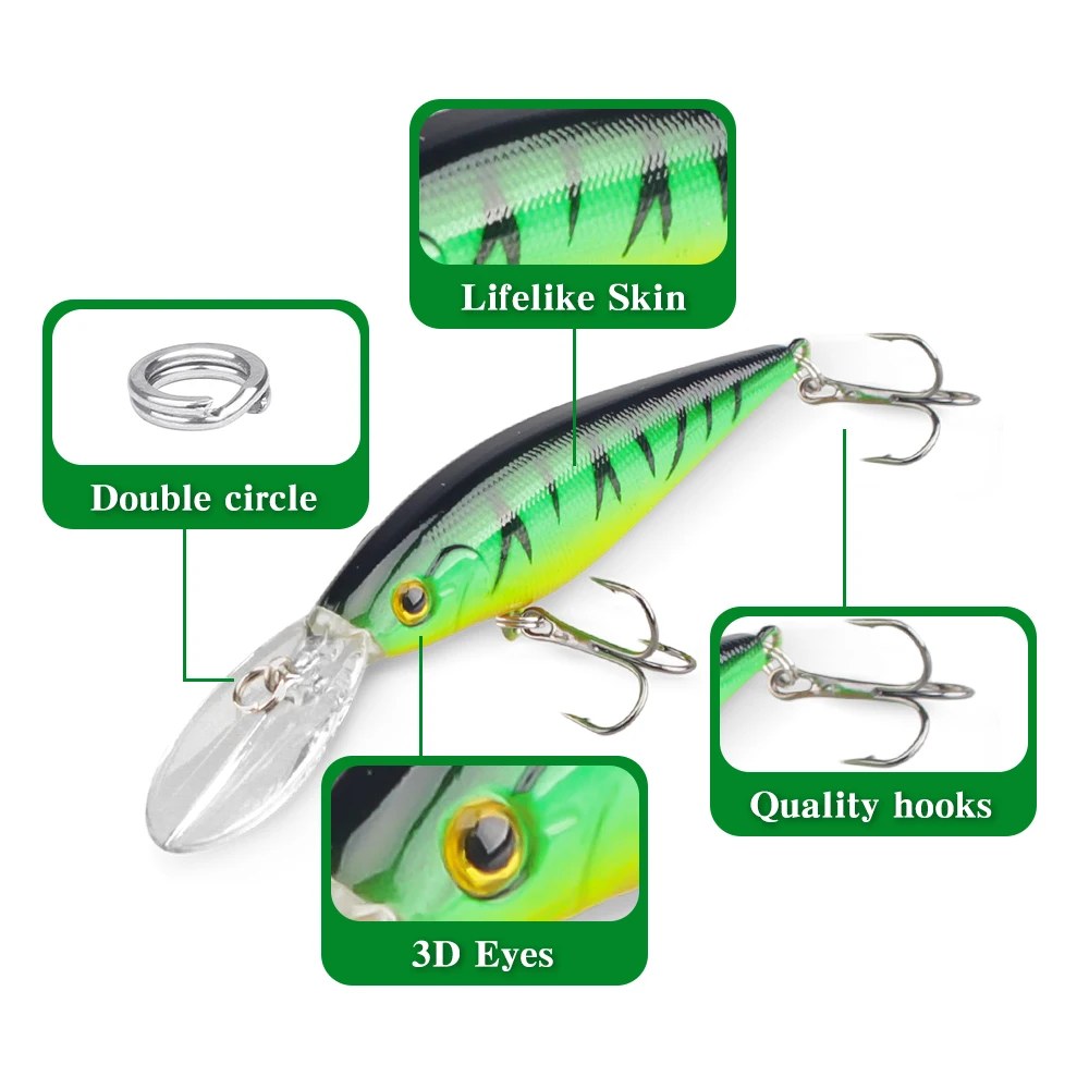 DNDYUJU 1 Uds Minnow Señuelos de Pesca de 110mm y 10,5g Crankbait cebo duro Topwater Artificial Wobbler bajo Japón pesca accesorios - imagen 2