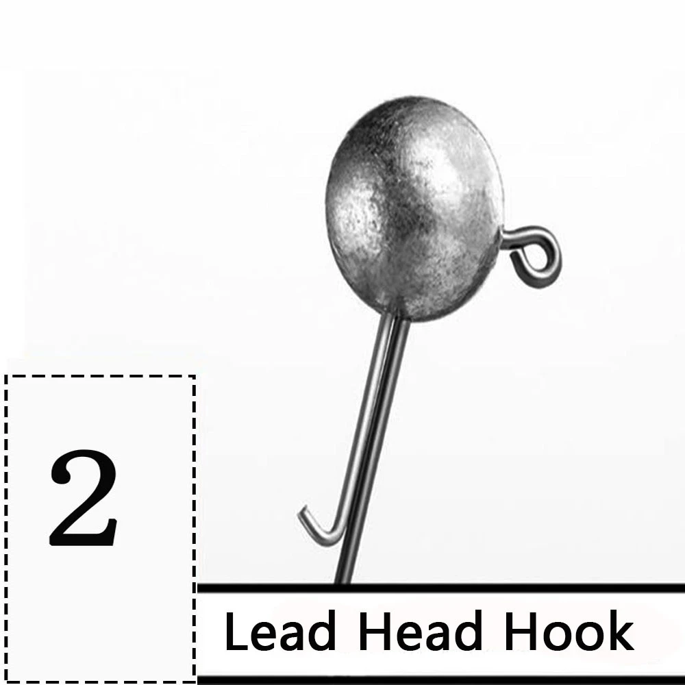 Anzuelo de cabeza NED de 5/10 Uds., 2g-20g, gancho de cabeza de plantilla de bola redonda de todos los tamaños, anzuelos secundarios de vástago largo sin malezas para pesca de gusanos blandos - imagen 4