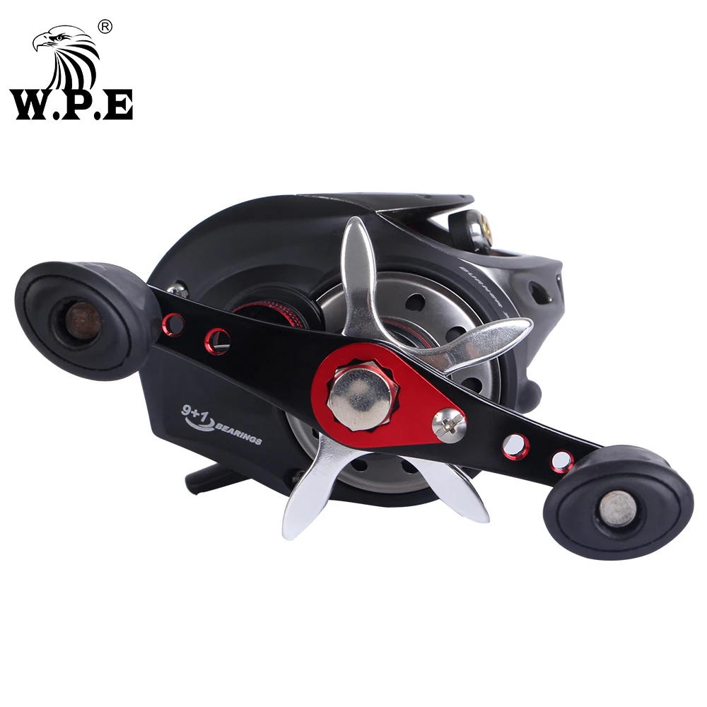 W.P.E-carrete de pesca BAT100 7,0: 1 Baitcast de alta velocidad, 9 + 1 rodamientos de bolas, 5KG de potencia de arrastre máximo, rueda de fundición, aparejos de pesca - imagen 3