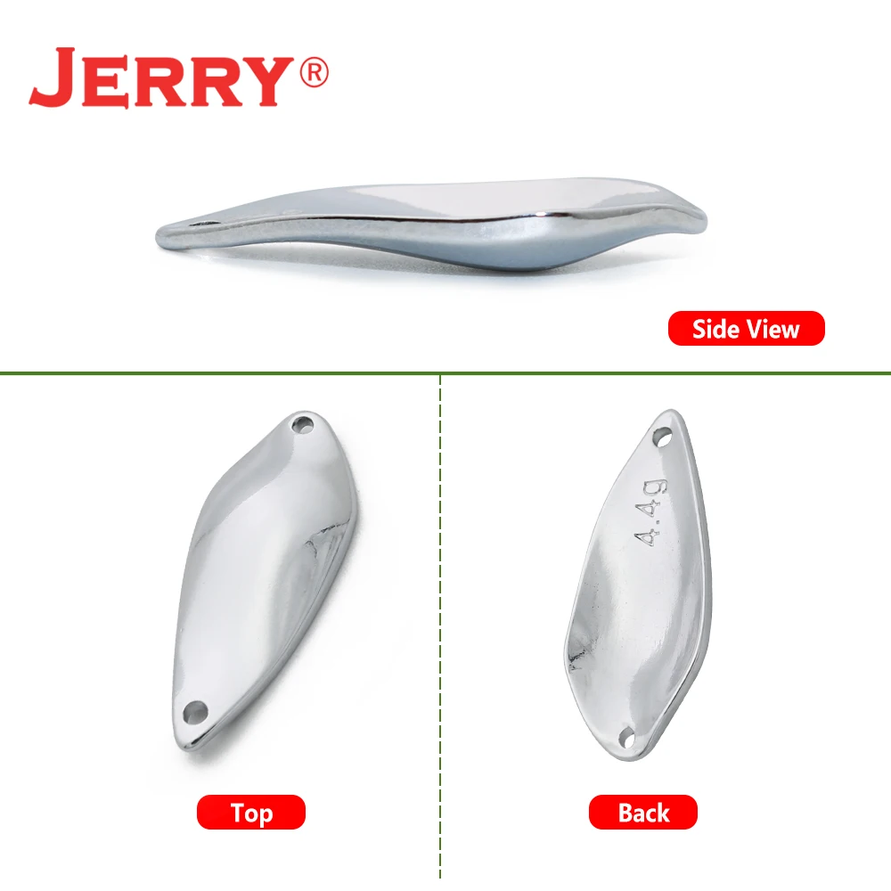 Jerry Ares área trucha cuchara en blanco señuelos sin pintar lubina Micro Metal brillo Trolling Spinner cebo 4,4g corriente aparejos de pesca en roca - imagen 3