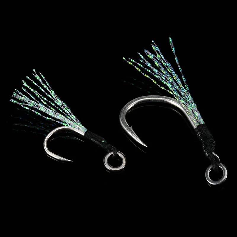 ALLBLUE-anzuelo de metal de cola con un pluma para agua salada, Cebo de pesca de 10-60 g, 6 unidades/lote - imagen 4