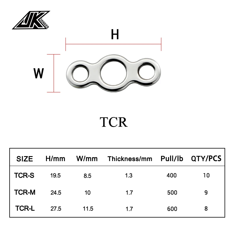 JK-Anillo de pesca de acero inoxidable 55-200LB Power Combi, anillo sólido de señuelo, bucle para cigüeñal en blanco, Kit de herramientas de cebo, Llavero de Metal - imagen 4