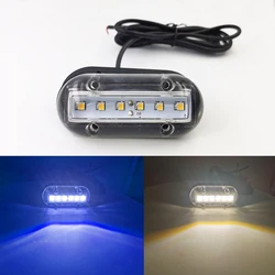 Accesorios para barco, lámpara subacuática marina, luz LED de navegación impermeable, yate, blanco y azul, cubierta de lámpara de PC transparente IP68, 12VDC