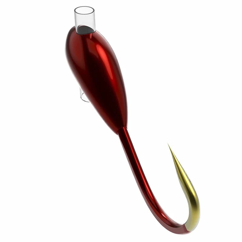 Anzuelo japonés de tungsteno para pesca en hielo, cebo de cabeza de plomo, gusano rojo, aparejos de pesca de carpa, 10 piezas - imagen 3