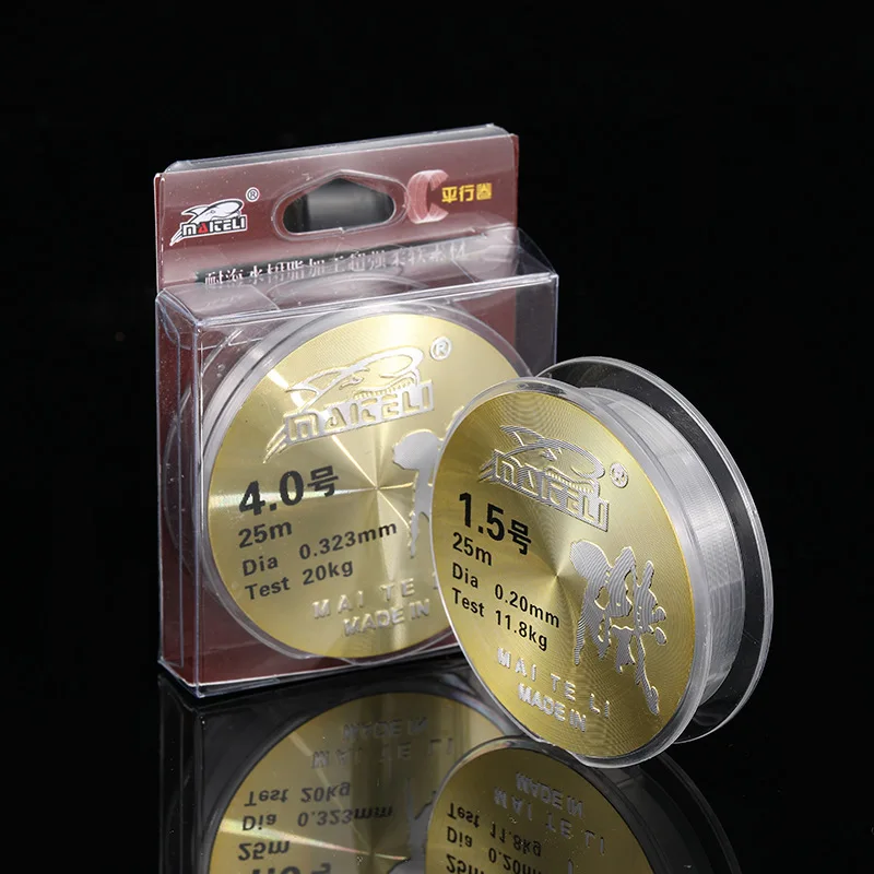 Hilo de pescar súper fuerte 25m señuelo de Pesca de Nylon línea roca Mar telescópica pesca Accesorios Mar Sub principal sedal de Pesca de carpa pesca - imagen 4