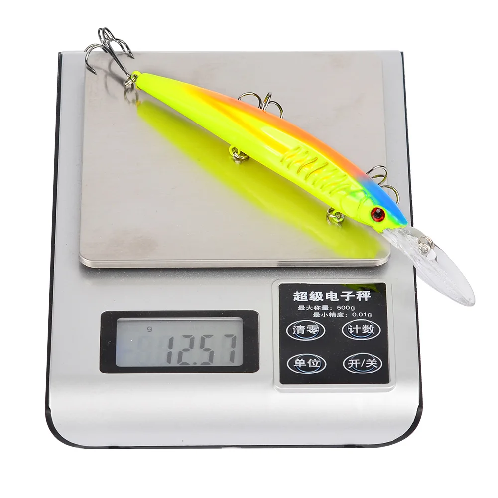 Señuelo de pesca de pececillos, cebos duros artificiales de plástico, Wobbler Crankbait, ojos 3D, 1 piezas, 12,5g, 15,2 cm - imagen 5