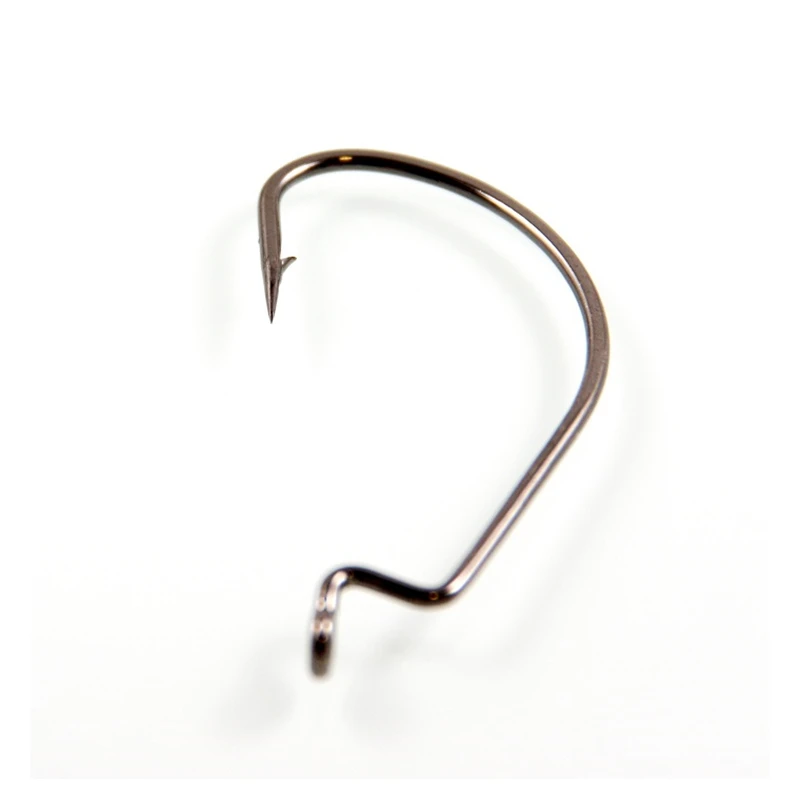 Anzuelo de gusano suave de 50 piezas, cebo de pesca de acero de alto carbono, anzuelo ancho - imagen 4