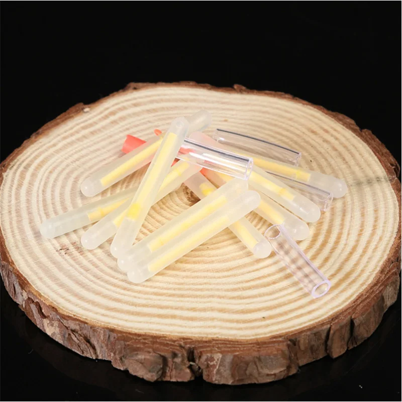 Varillas luminosas flotantes para pesca nocturna, palos de luz fluorescentes verdes para pesca, alarma de campana, 4,5x37mm, 25/50 Uds. - imagen 3