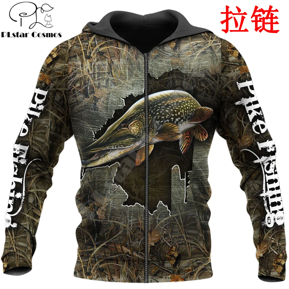 Sudadera estampado 3D de lucio – Ropa para pesca deportiva - imagen 3