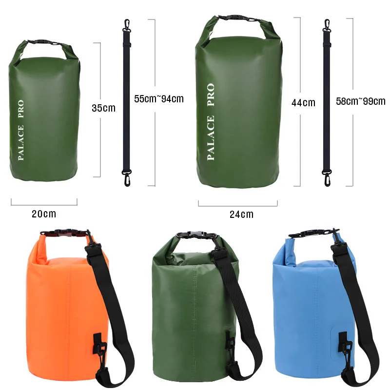 Bolsa de cubo de pesca, bolsas impermeables para peces, 10L/20L, pesca al aire libre, escalada, ciclismo, bolsas de mensajero de goma TUP - imagen 5