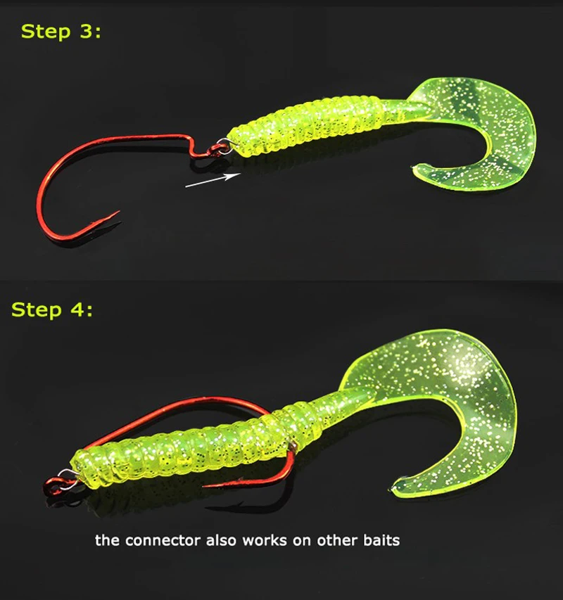 Wifreo-señuelo de pesca suave de 30 piezas, Conector de bloqueo de gancho de gusano, Pin de centrado, accesorios de resorte para pesca de lubina - imagen 5