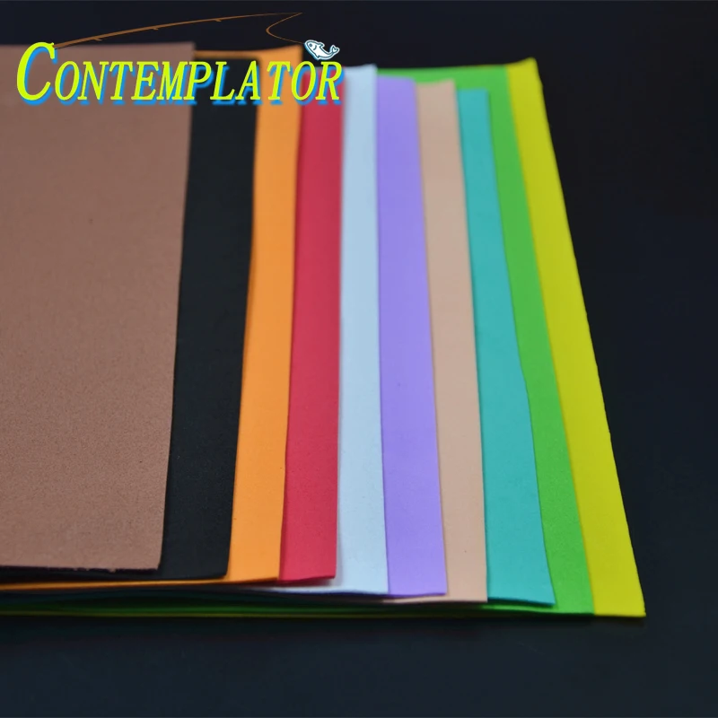 Espuma EVA para atar moscas, espuma de papel duradera de alta densidad, 10 colores, 5 unids/lote por paquete, 1mm