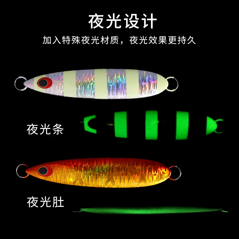 MADMOUSE-señuelo luminoso de pesca, cebo de Metal para Jigging lento, 2021g, 100g, 150g, 200g, 250g, para barco de mar profundo, novedad de 300 - imagen 5