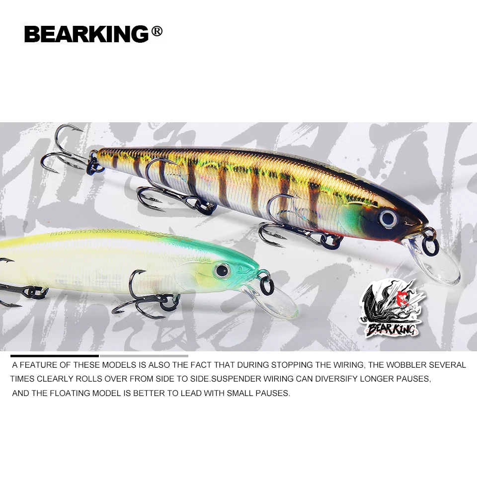 Bearking 115mm 16g buceo 0,6-1m Señuelos de pesca superiores flotantes Wobblers cebo Artificial predador aparejos jerkbaits para Lucio y lubina - imagen 4