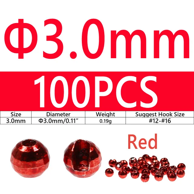 100PCS 3.0mm Red