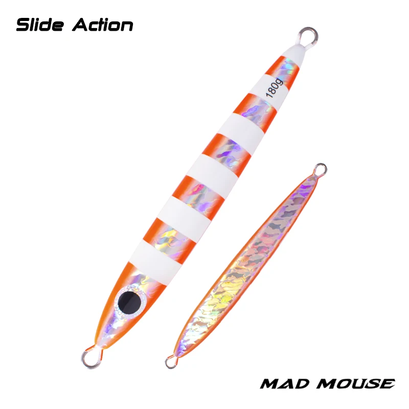 MADMOUSE-Cebo luminoso de plantilla lenta, señuelo de pesca Jigging de metal, brillo de cebra, 130g, 180g - imagen 5