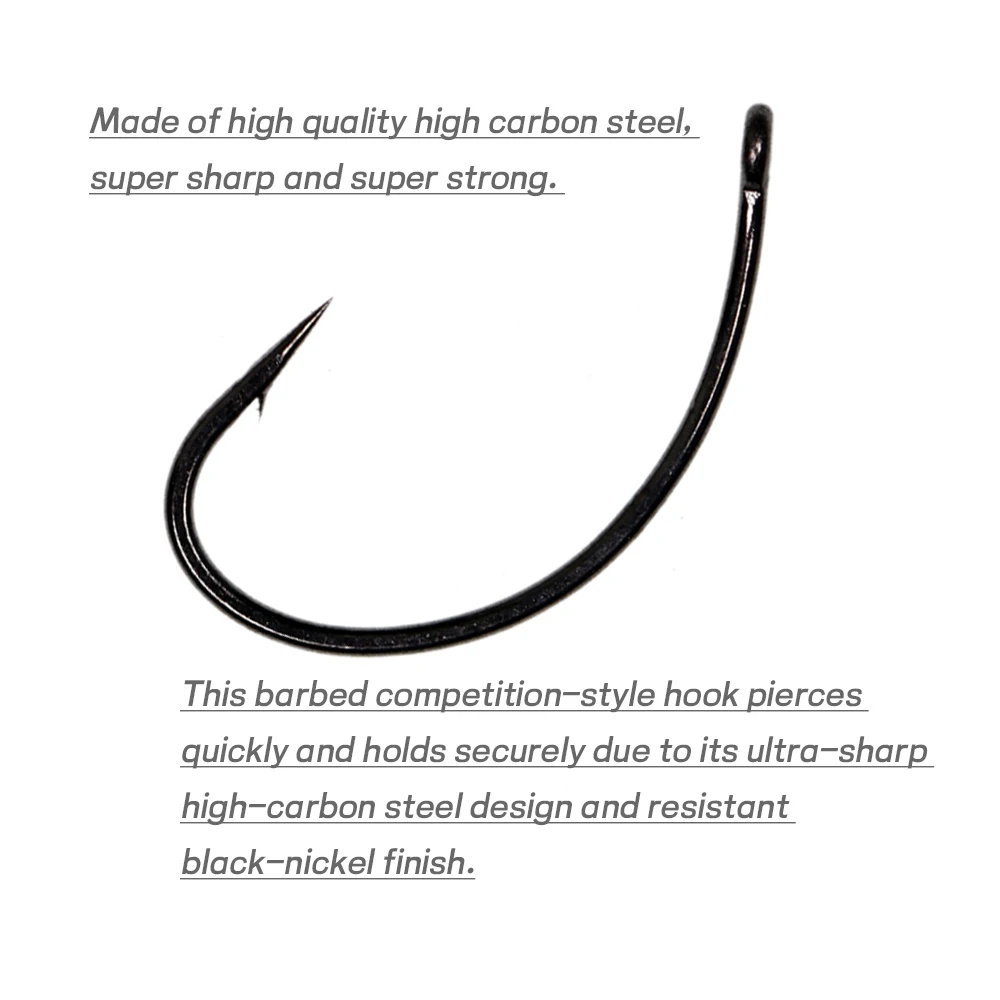 WIFREO-anzuelo de pesca con púas de gran espacio, gancho de atado de moscas, ojo recto, curva continua, anzuelos de pesca, 50 unidades - imagen 5