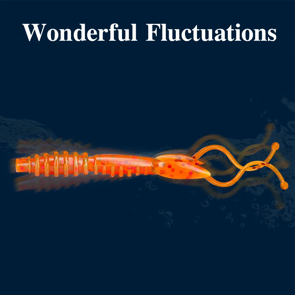 TSURINOYA-SEÑUELOS DE pesca de camarón suave, cebos artificiales de silicona, Wobblers, aparejos de gusano suave, SL-2006, 2,2g, 88mm - imagen 4