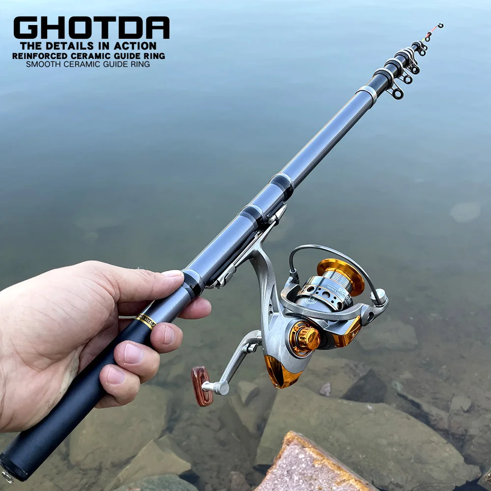 GHOTDA-Juego de caña de pescar portátil, carrete de cebo de 1,5-3M, 63g, 76g, 95g, 120g, 142g, 170g, 145g, 215g, nuevo - imagen 5
