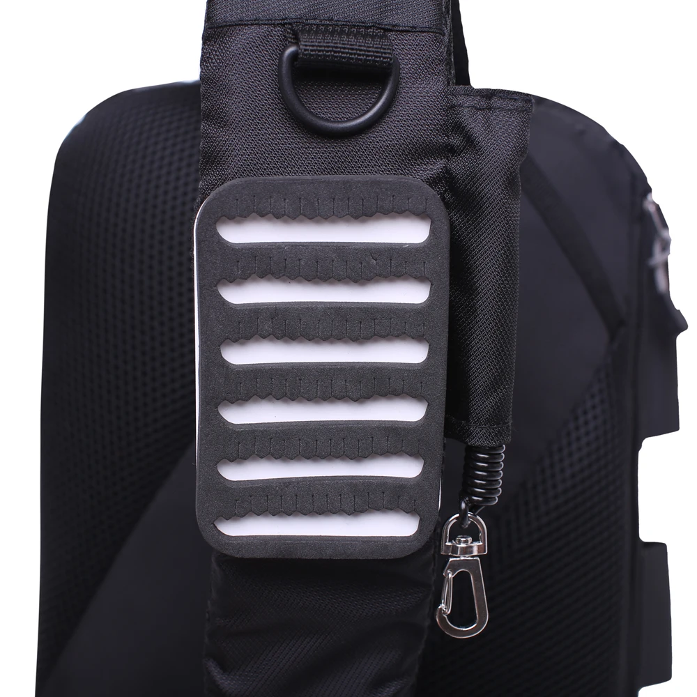 Kylebooker-mochila de pesca con mosca negra, almacenamiento de aparejos de pesca, bolsa de hombro para pesca fresca o salada - imagen 4