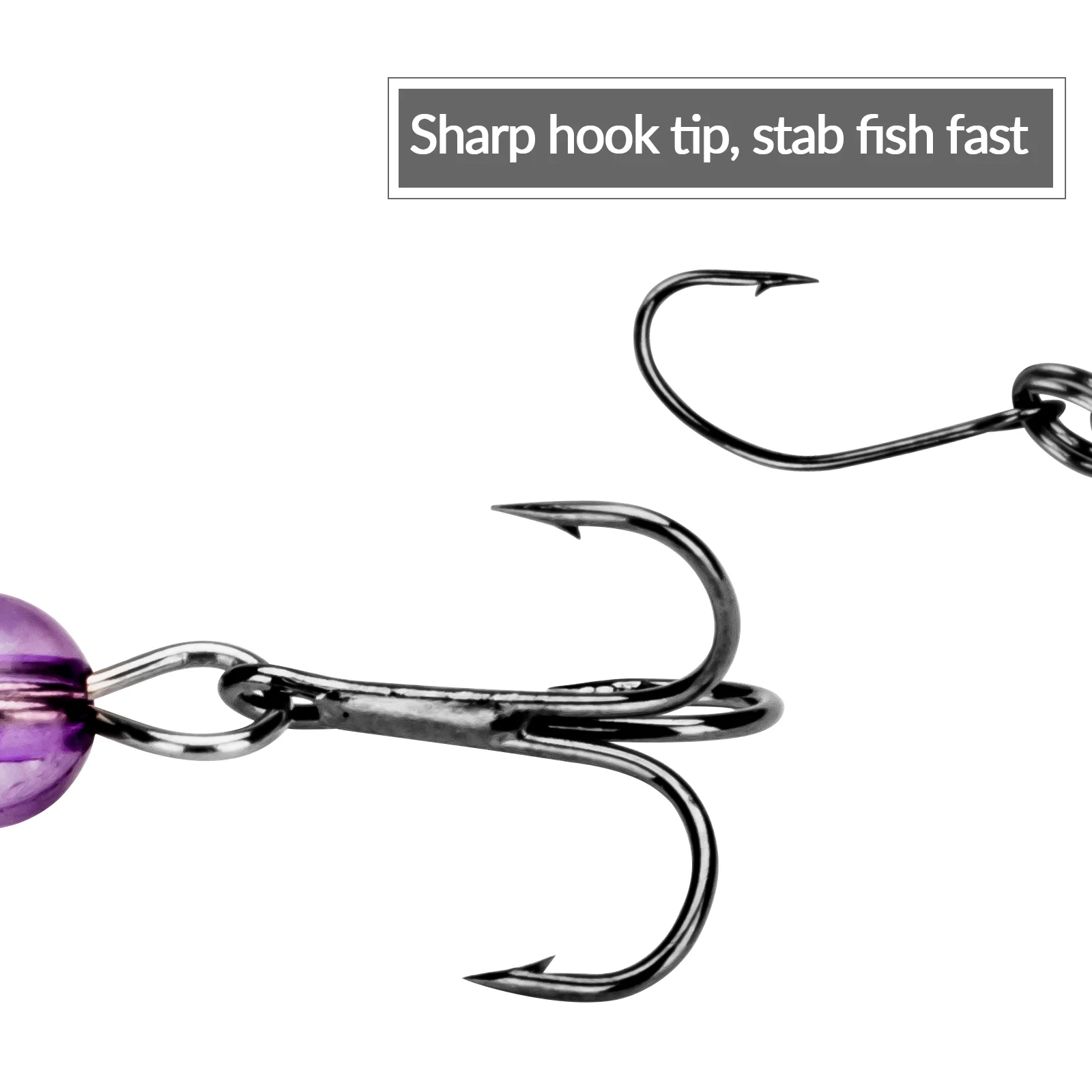 Juego de cebos giratorios de lentejuelas para pesca, 10 piezas, 3,5g, 5,5g, cuchara de Metal para agua dulce, cebo duro, pesas, Kit de anzuelos triples de plumas - imagen 5