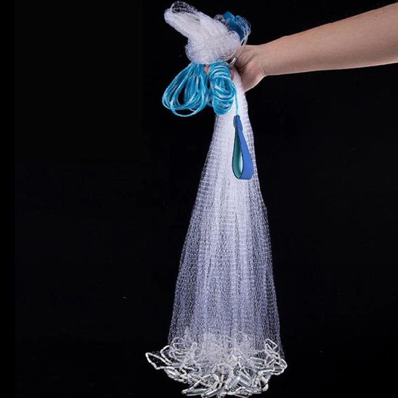 Finefish Catch Little Fish Net 7-8mm pequeño agujero de malla red fundida sardinas red de pesca EE. UU. lanzamiento manual red fundida herramienta al aire libre - imagen 4