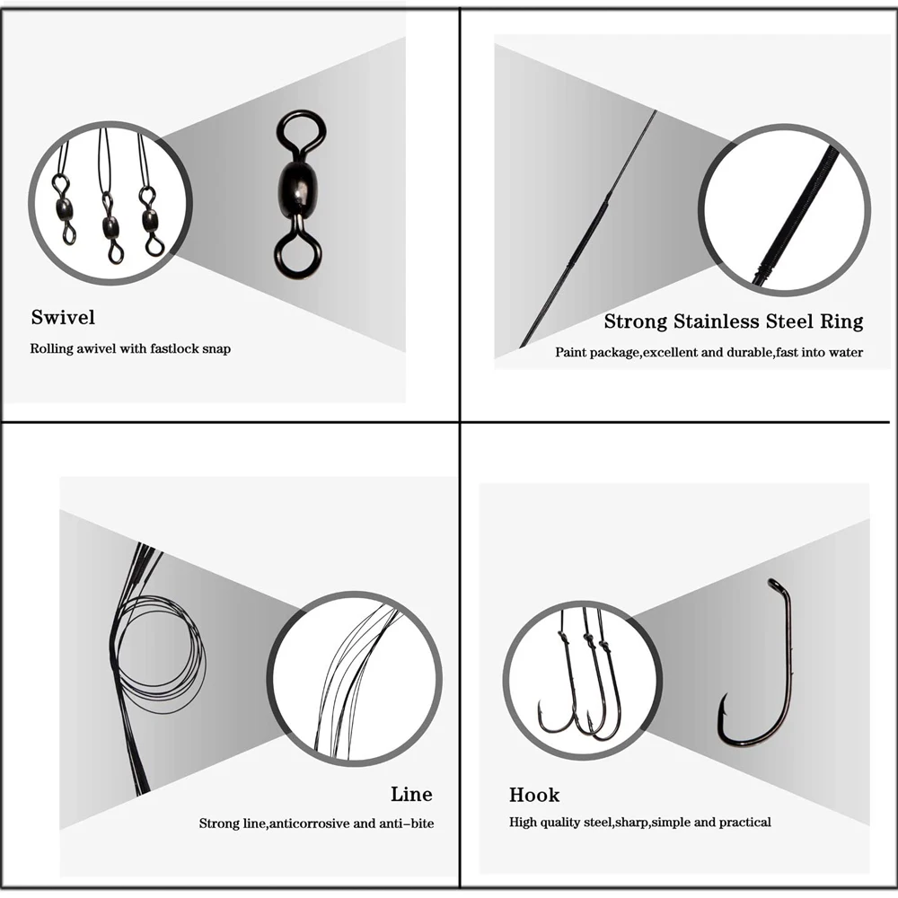 Sedal de pesca giratorio con ganchos de púas giratorias, señuelo de pesca, accesorios de aparejos, 30 piezas - imagen 5