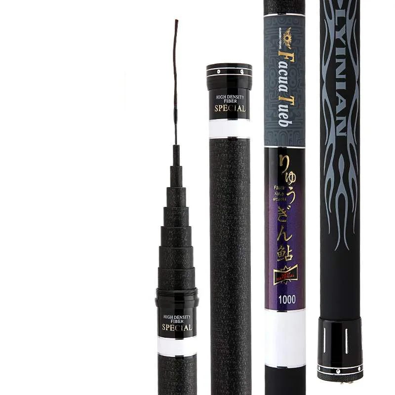 Caña de pescar telescópica de fibra de carbono, caña de pescar de carpa dura, alimentador de caña de pescar, 8m-15m - imagen 2