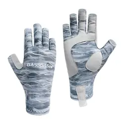 Bassdash ALTIMATE Guantes de pesca sin dedos con protección solar UPF 50+, guantes UV para hombres y mujeres para kayak, remo, senderismo, ciclismo