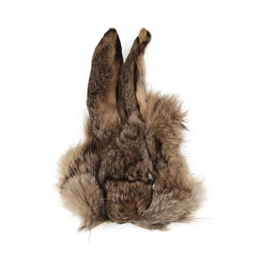 Bimoo, 1 unidad de máscaras de liebre, infáfico de la oreja de liebre progresado, doble piel y pelos con pelos protectores más rígidos, materiales para atar moscas súper finos - imagen 4