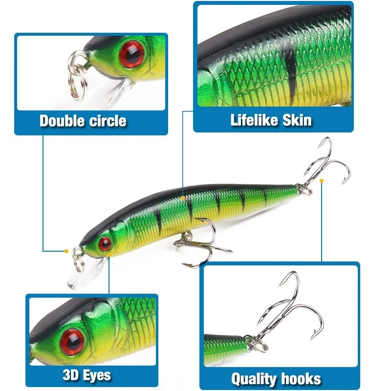 Señuelo de pesca de pececillos, cebo duro Artificial láser, Wobblers Crankbait, aparejos de pesca, 10cm, 8,3g, 1 unidad - imagen 2