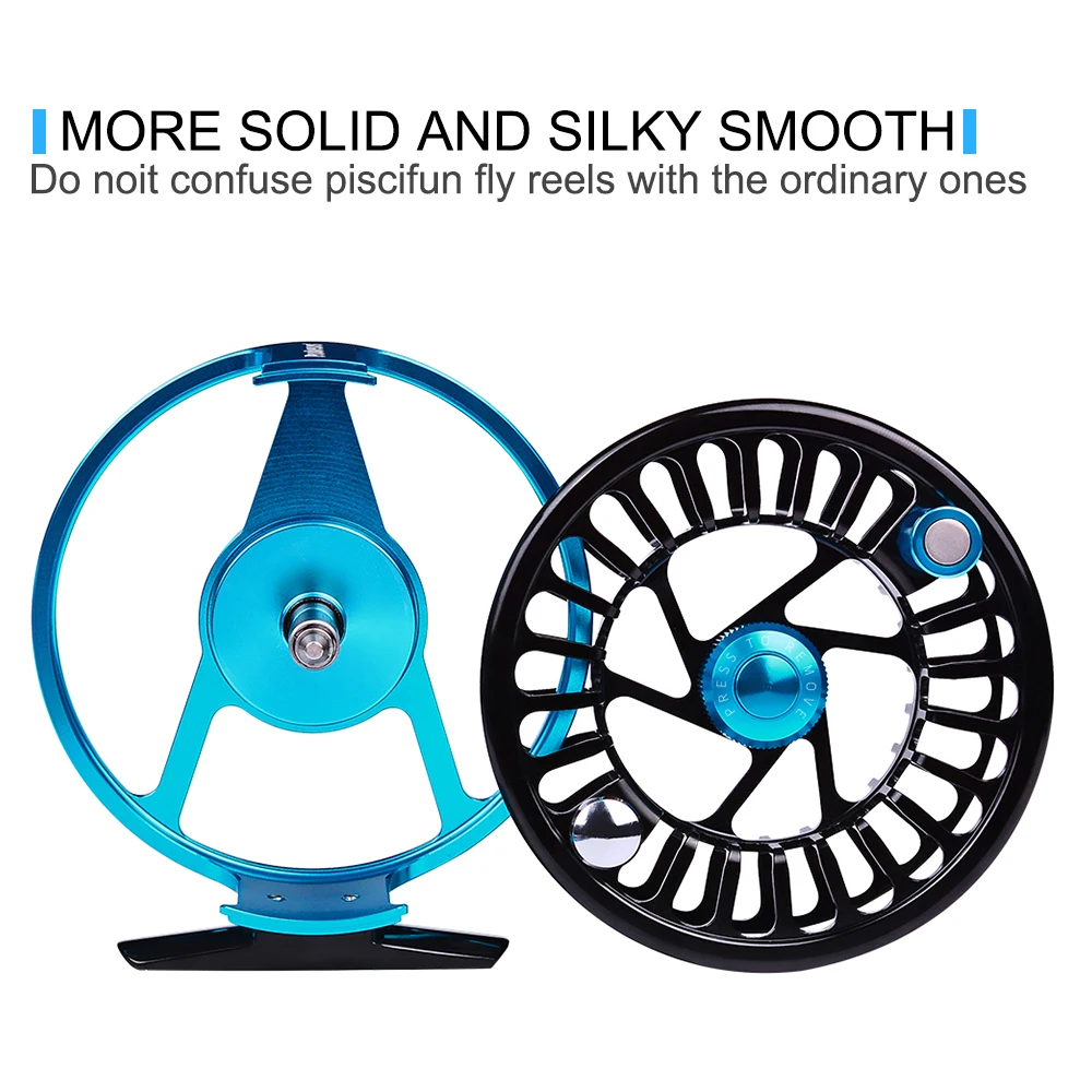 PROBEROS-carrete de pesca con mosca de aluminio, 5/7, 7/9, 9/10 WT, rueda de Color azul y negro, máquina CNC, carrete de mosca con mango derecho e izquierdo - imagen 3