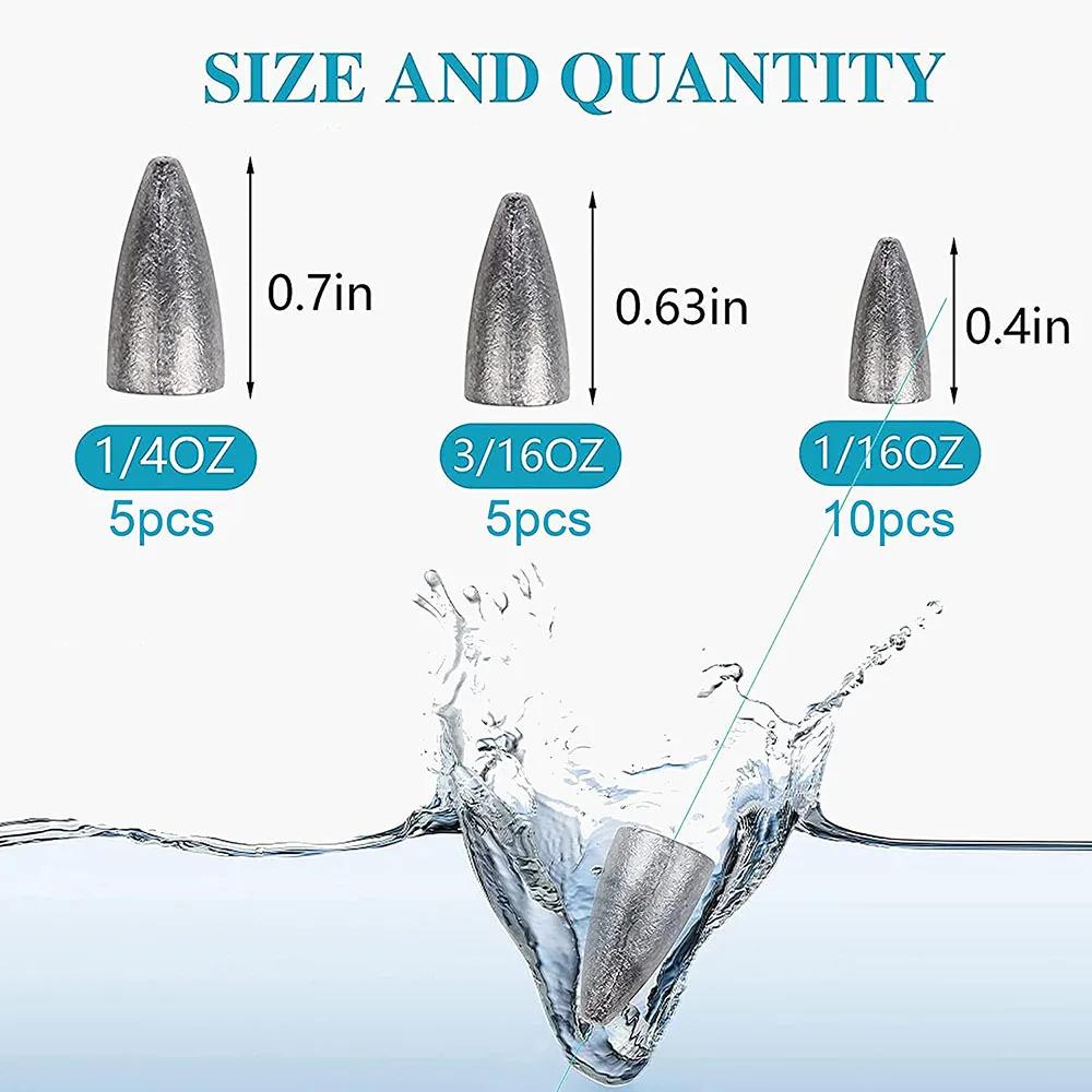 130 Uds pesas de pesca plomos cuentas de pesca plomos de bala anzuelos para Carolina Rig Texas Rig Bass trucha accesorios de pesca - imagen 2