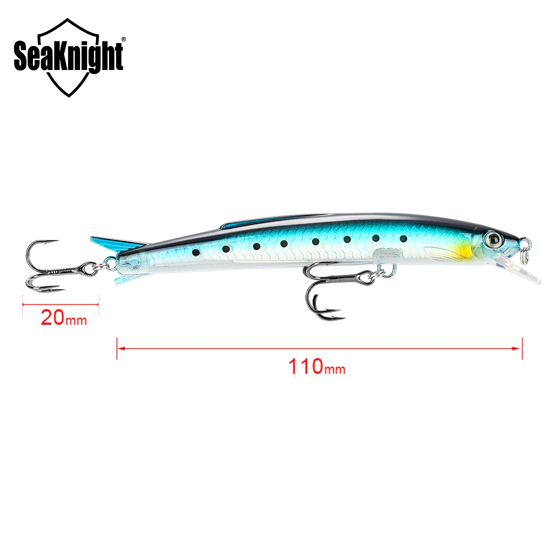 SeaKnight 1 pieza SK005 Minnow 13g 11cm 0,3-0,9 M señuelo de pesca cebos duros Señuelos de pesca de carpa Swimbait lago río aparejos de pesca de mar - imagen 4