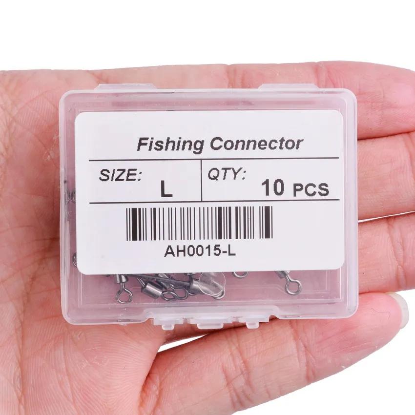 10 unids/caja giratorio con pieza de plomo asiento giratorios aparejos de pesca conector de pesca giratorios - imagen 5