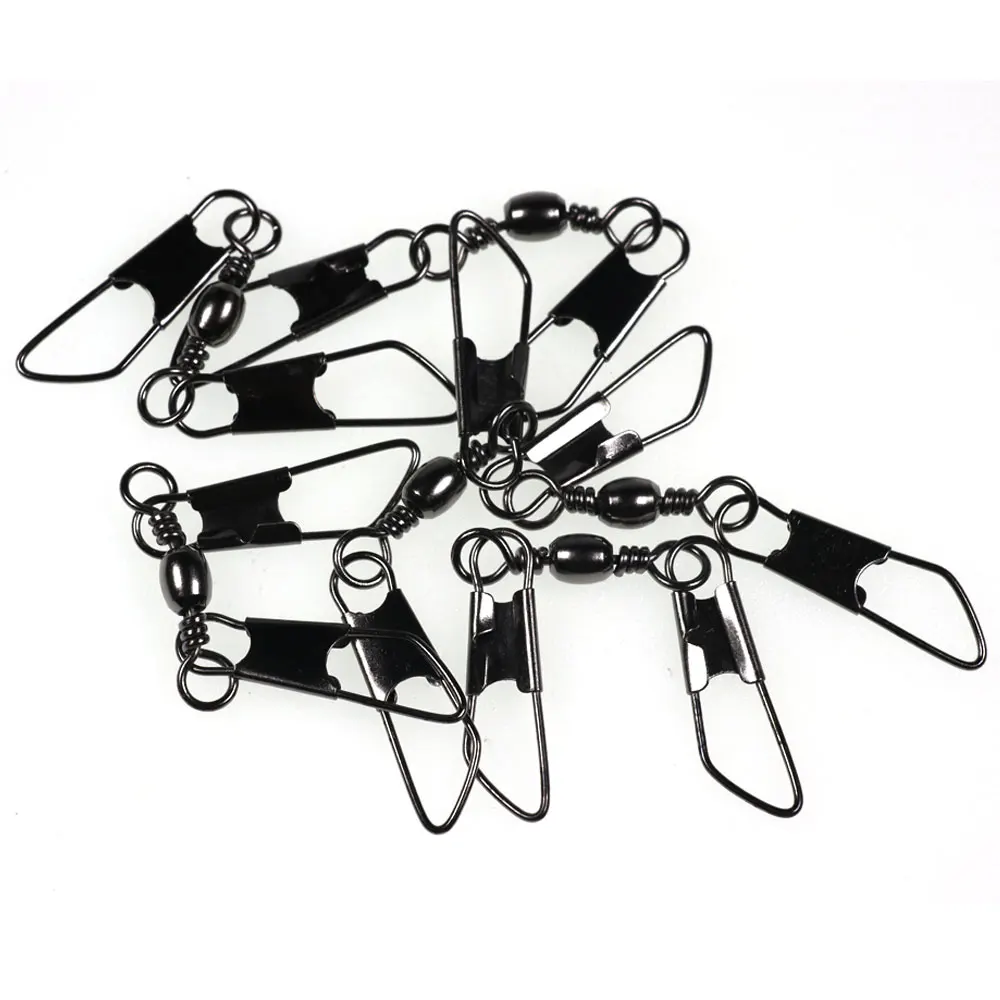 50 uds/20 piezas Uds. Giratorios de barril con broches dobles de seguridad Pin de cambio rápido conector de anzuelo de señuelo de pesca accesorios comunes de pesca - imagen 5