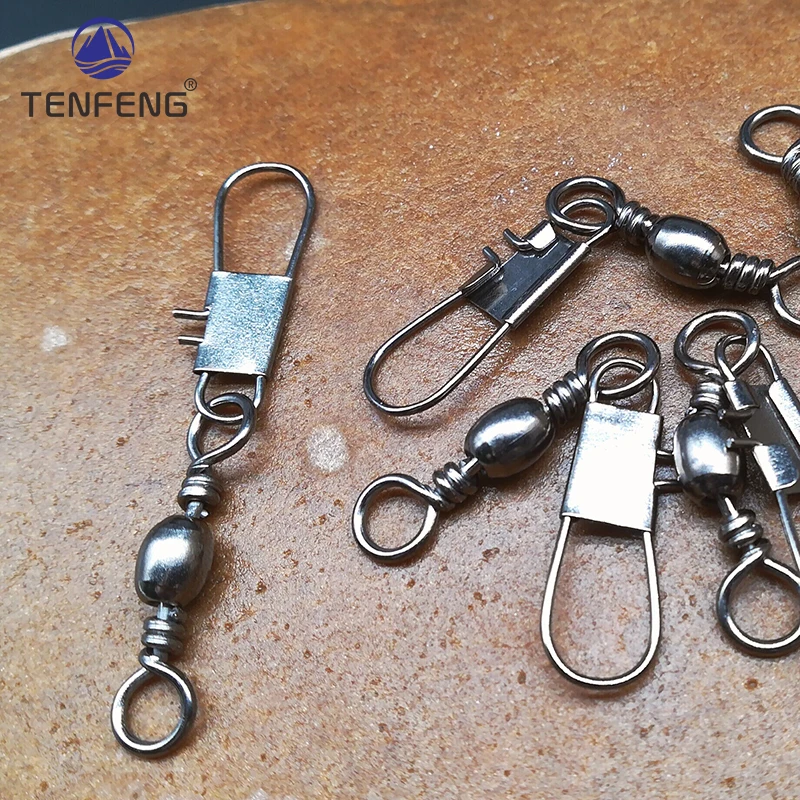 1000 Uds accesorio de Pesca conector Pin rodamiento giratorio acero inoxidable cobre enclavamiento Snap anzuelo señuelo aparejos Pesca - imagen 2