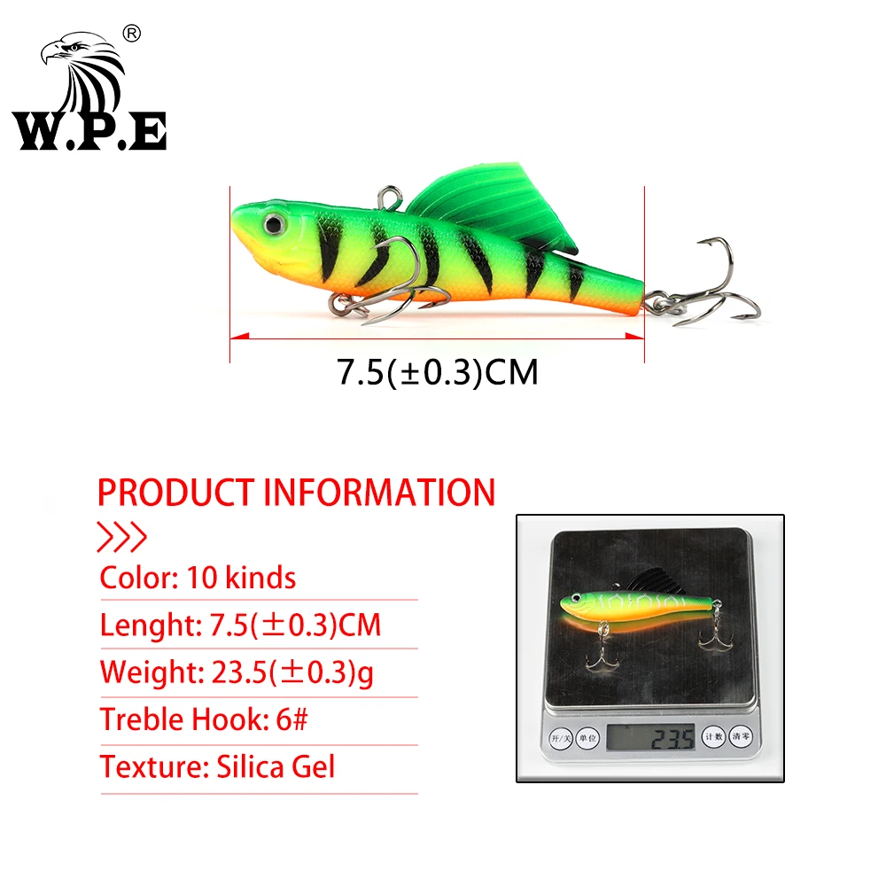 Cabezal de Plomo Wobbler Swimbait 75mm 23,5g – Señuelo suave para lucio - imagen 2