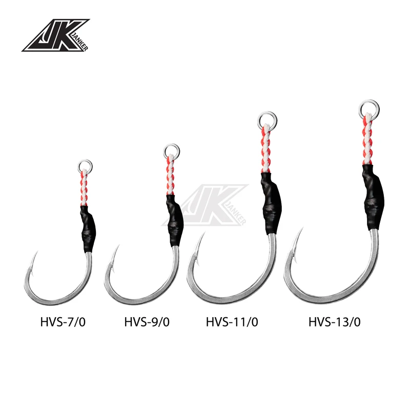 JK HVS Heavy Power Assist 7/0 ~ 13/0 anzuelos de Jigging señuelo de acero inoxidable anzuelo de pesca juego de agua salada captura de granizo 5X gancho - imagen 3