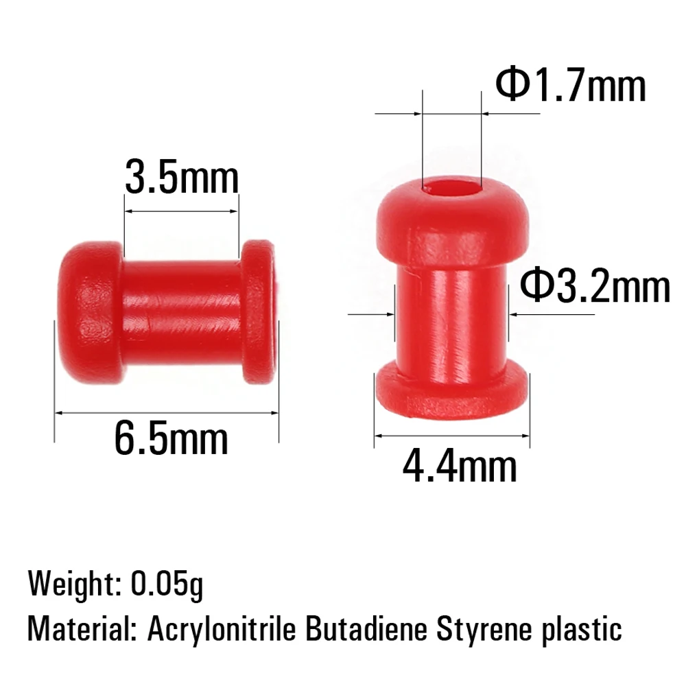 Piezas deslizantes de plástico redondas rojas, faldas de silicona para pargo y lazo de goma, piezas fijas, accesorios para Señuelos de Pesca de agua salada, 20 piezas - imagen 2
