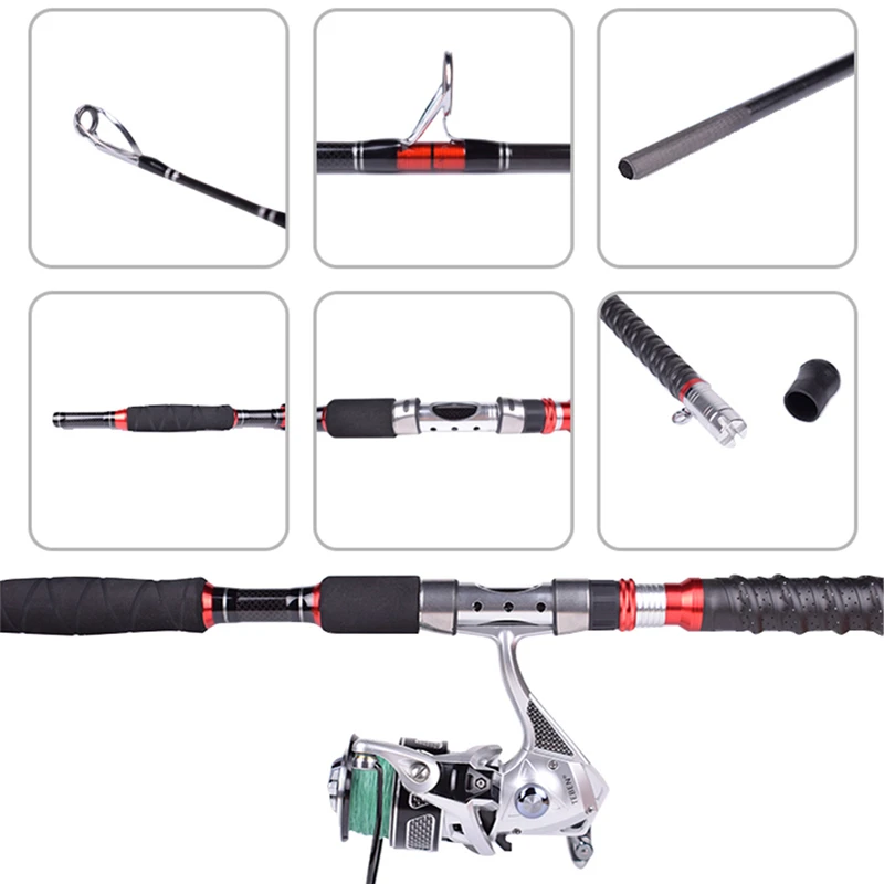 Caña de Jigging Mavllos Storm para pesca de atún, punta de carbono MH, 3 secciones, 1,8 M, 2,1 M, señuelo 70-250g, 20-50LB, caña giratoria de pesca de agua salada - imagen 4