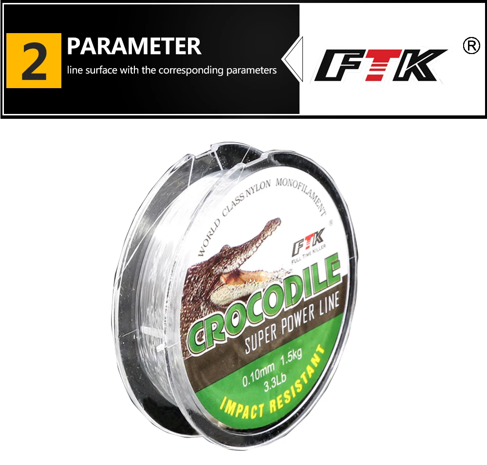 Comparativa de grosores disponibles del sedal FTK