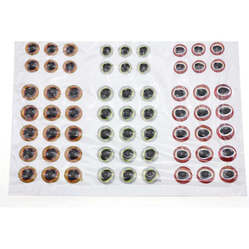 Señuelos de Pesca con ojos holográficos 3D, simulación de pupila, pesca con mosca, pececillo Artificial, aparejos de pesca de ojo DIY, 3mm-6mm, 183 unidades por lote - imagen 3