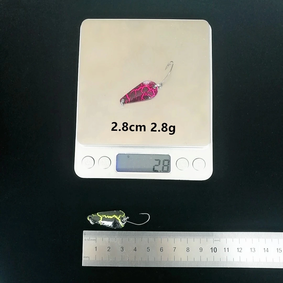 5 unidades de 2,8 cm, 2,8g, señuelos giratorios de Metal para pesca, cuchara para trucha, Mini cebo Wobbler, cuchara Artificial - imagen 2