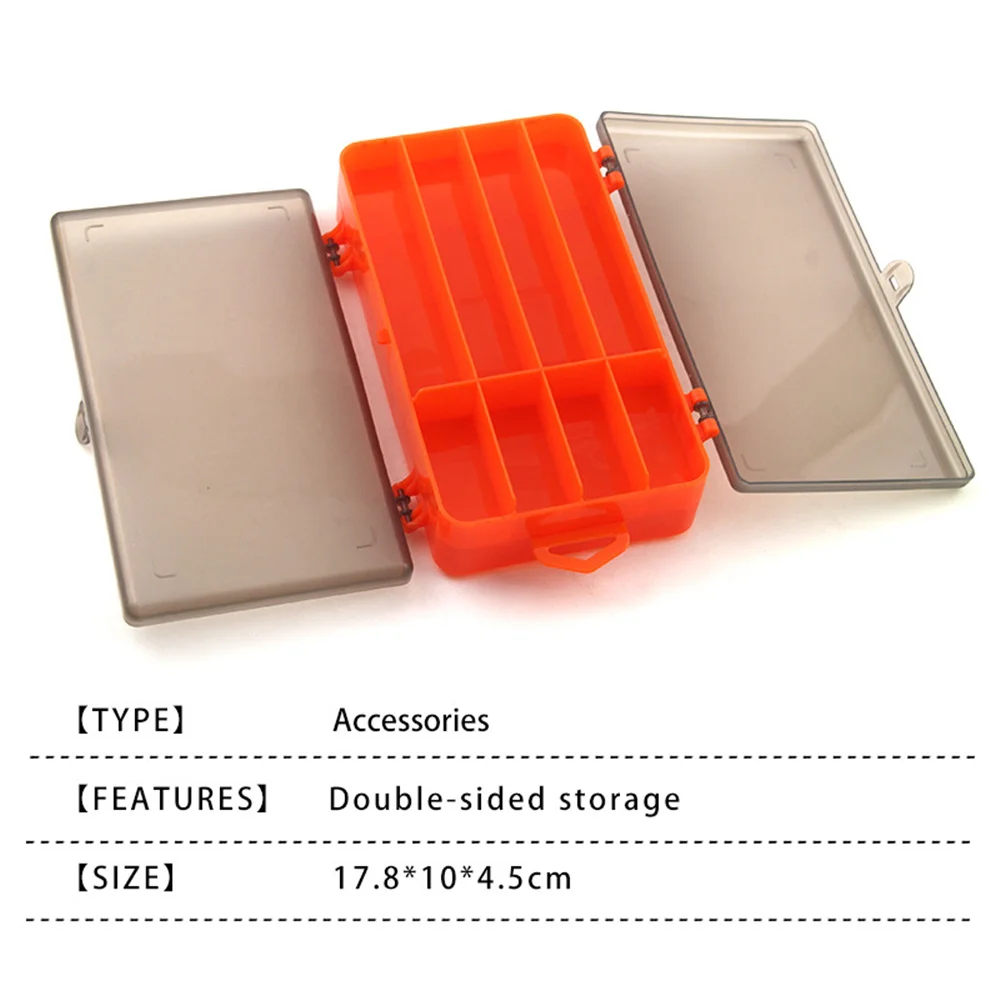 Caja de señuelos de pesca con 13 compartimentos, accesorios de pesca, cajas para anzuelos, estuche de almacenamiento, caja de aparejos de pesca de alta resistencia de doble cara - imagen 4