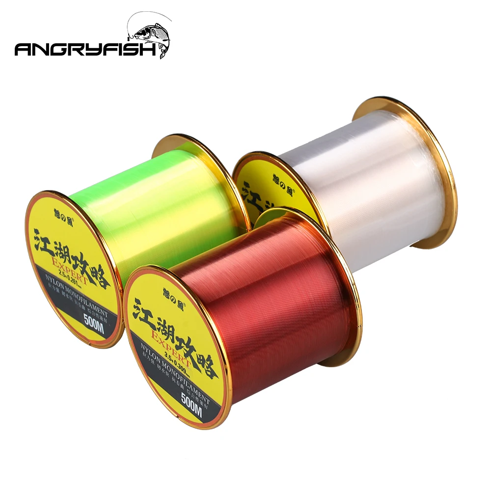 ANGRYFISH-Línea de monofilamento de 500M, sedal de pesca de nailon superfuerte de 3,5-31,1 lb, sedal de hundimiento, accesorios de pesca de carpa - imagen 3