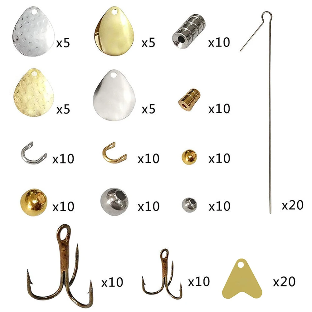 Kit de Señuelos de Pesca con hoja giratoria, 171 unidades, anzuelo triple, película adhesiva holográfica, alicates, accesorios de tijera - imagen 3