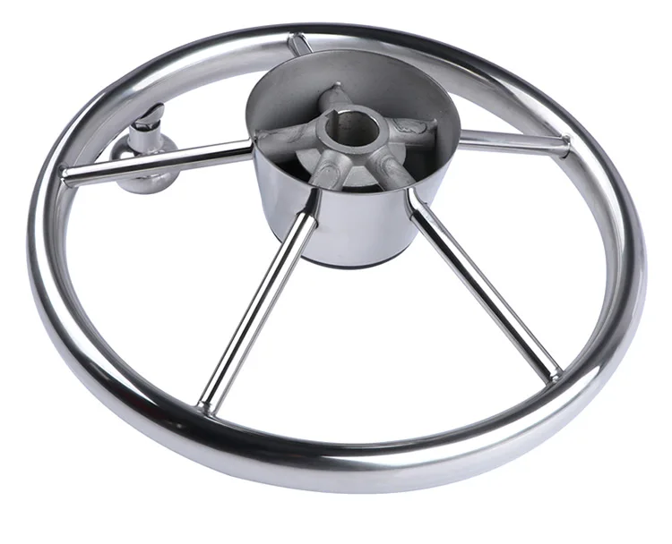 Volante náutico acero inoxidable 11 pulgadas con perilla para yate