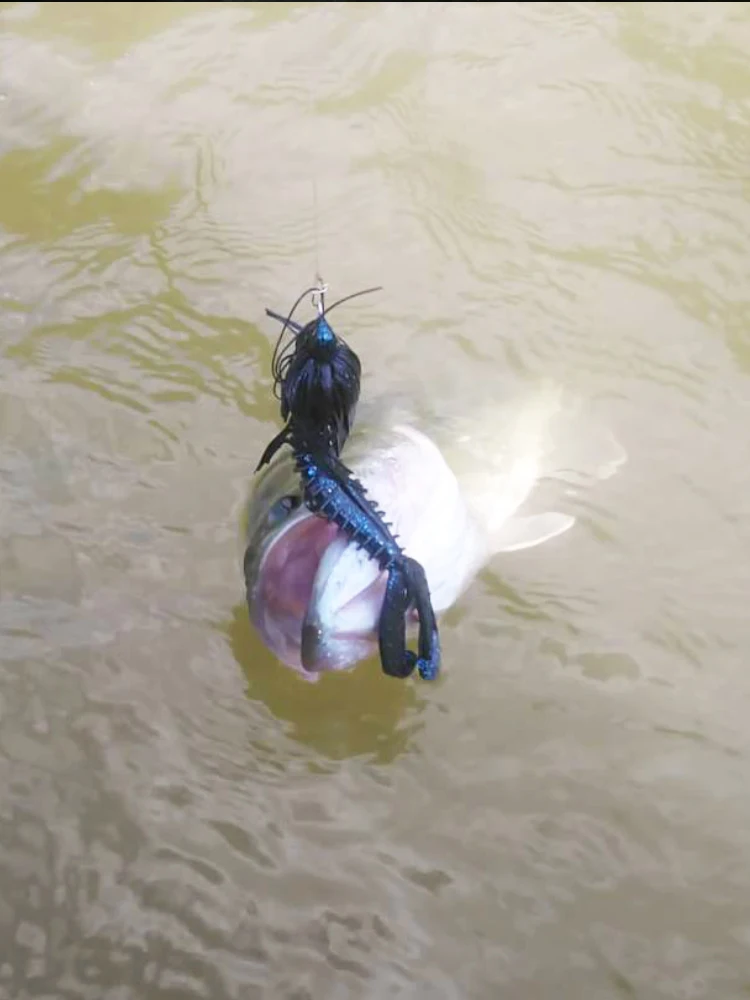 ESFISHING-Señuelos blandos Chunk Craw, 6 uds., 110mm, venta al por mayor, cebos de silicona, Wobblers para pesca con curricán, trucha - imagen 5